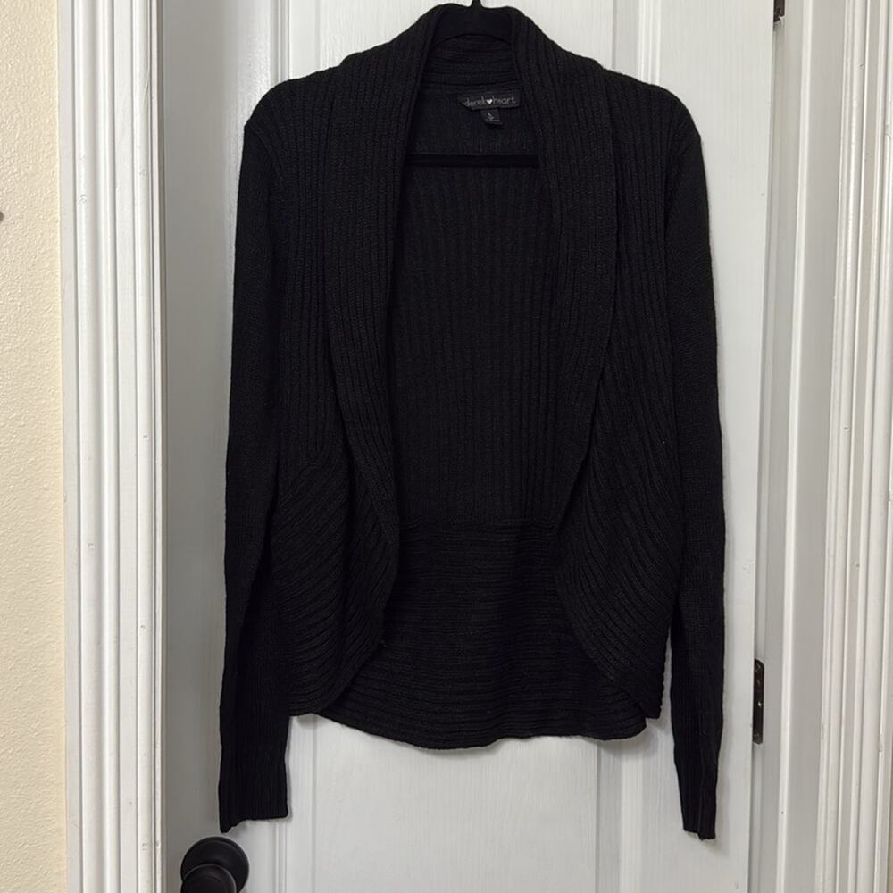 Derek Heart black cardigan sweater long sleeve size L